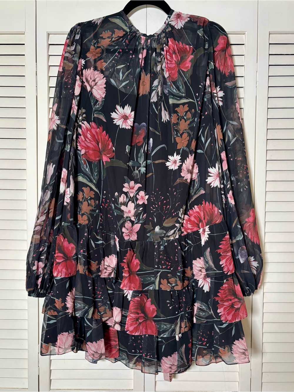 NWT Mac Duggal IEena Floral Ruffle Chiffon Dress Size 12 - Picture 7 of 11